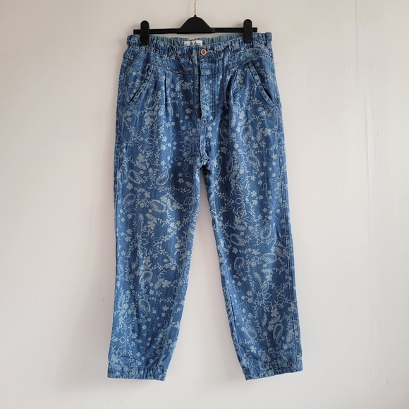 Free People We The Free Mix Up Printed Utility Jeans - Picture 1 of 12